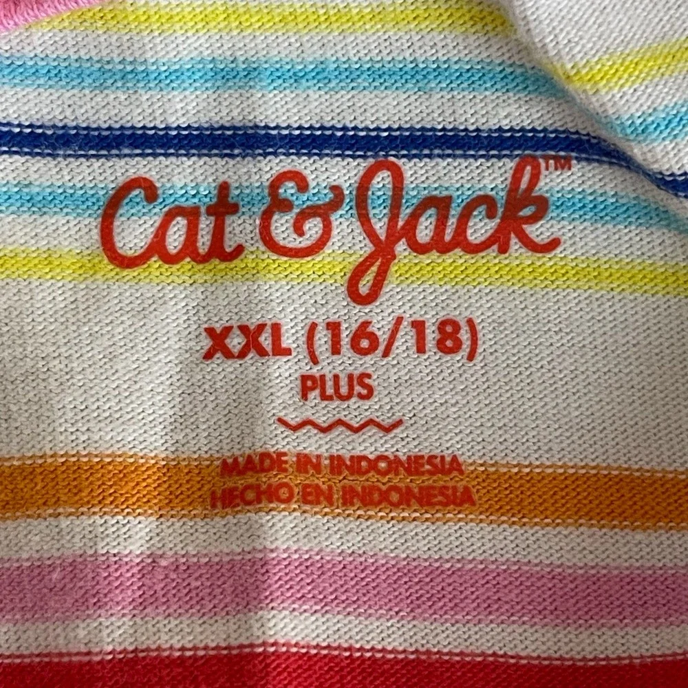 Cat & Jack Girl's Multicolor Striped Sleeveless Knit Romper Size XXL 16/18 Plus